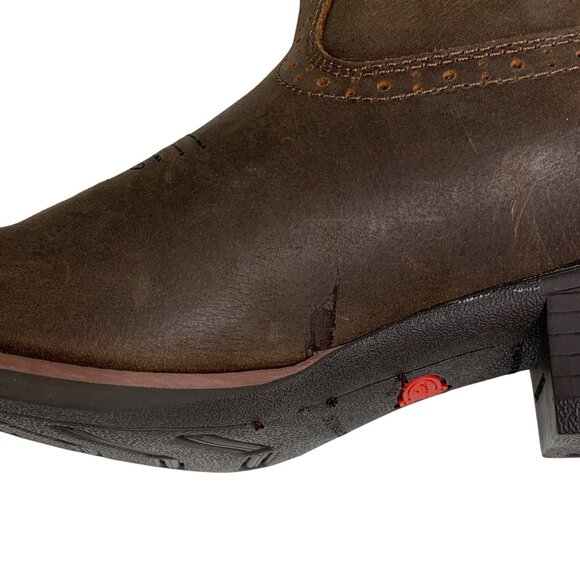 Justin Rosella Chocolate Water Buffalo Womens Round Toe Boots Embroidered 11B - Picture 10 of 10